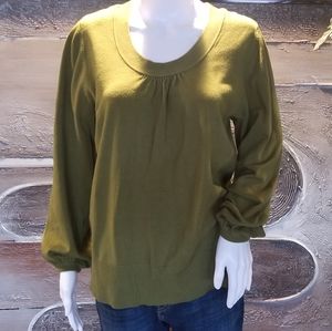 Lane Bryant olive green scoop neck sweater.